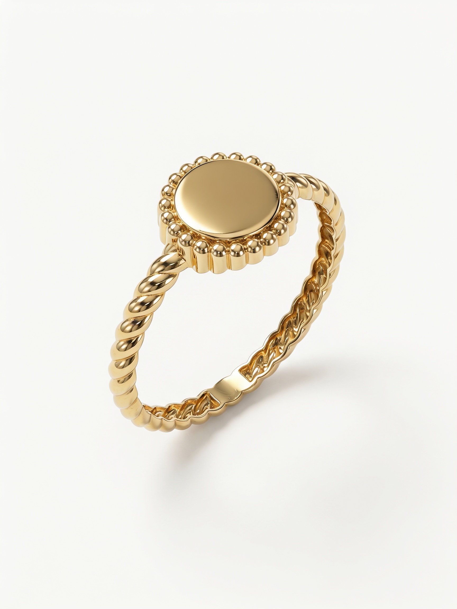 Puffed Ribbon Bow Gold Ring