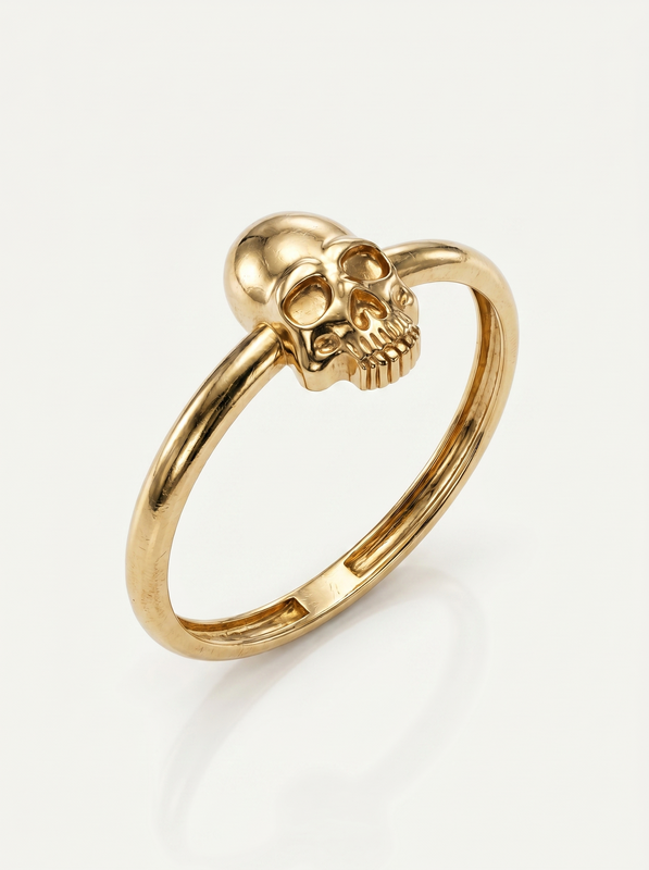 Rose Crown Skull Gold Ring