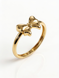 Beaded Open Heart Gold Ring