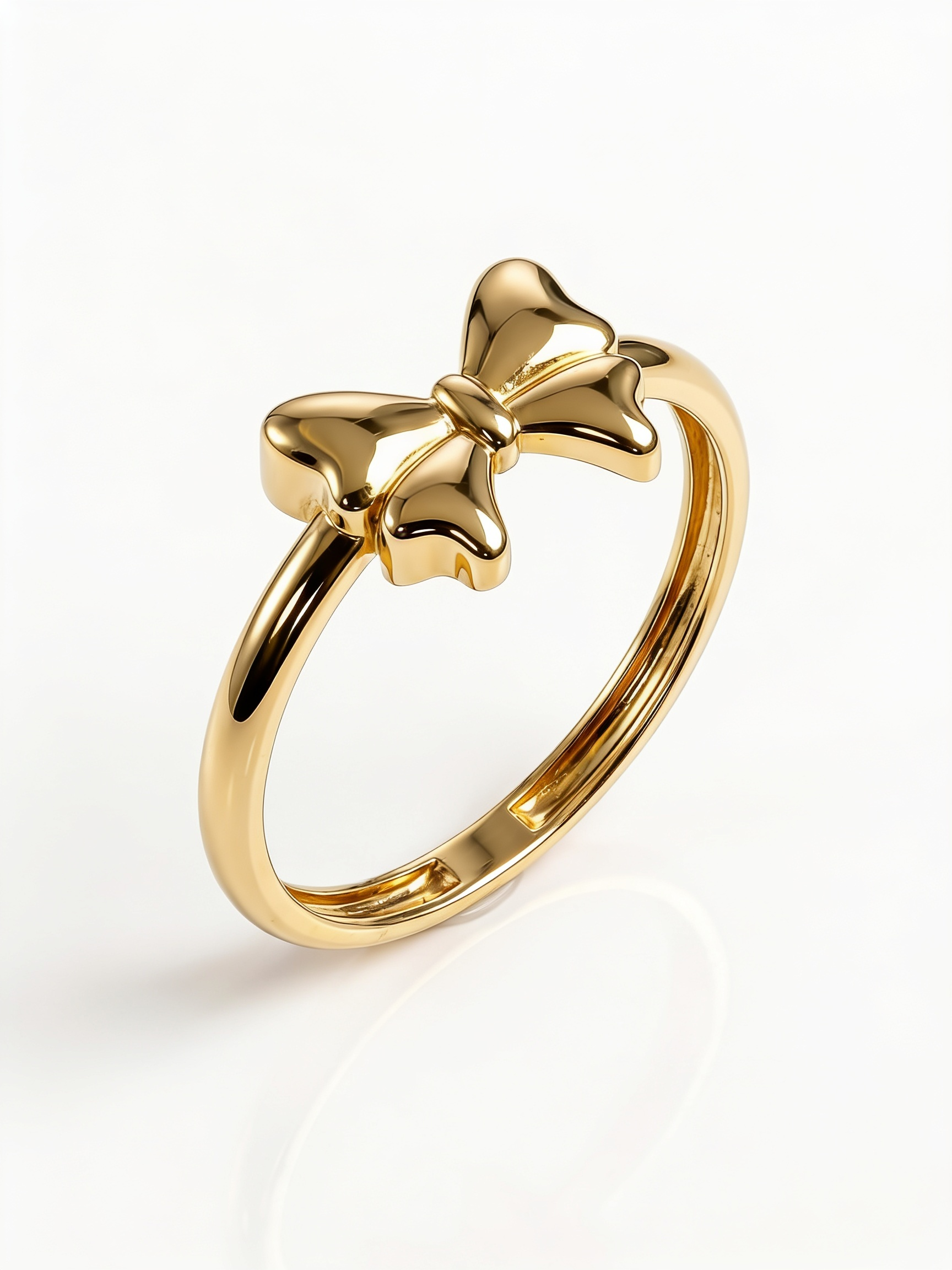 Beaded Open Heart Gold Ring