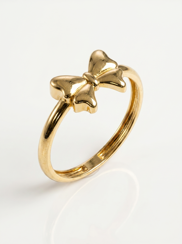 Classic Puffed Bow Gold Ring