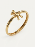 Seated Teddy Bear Gold Ring
