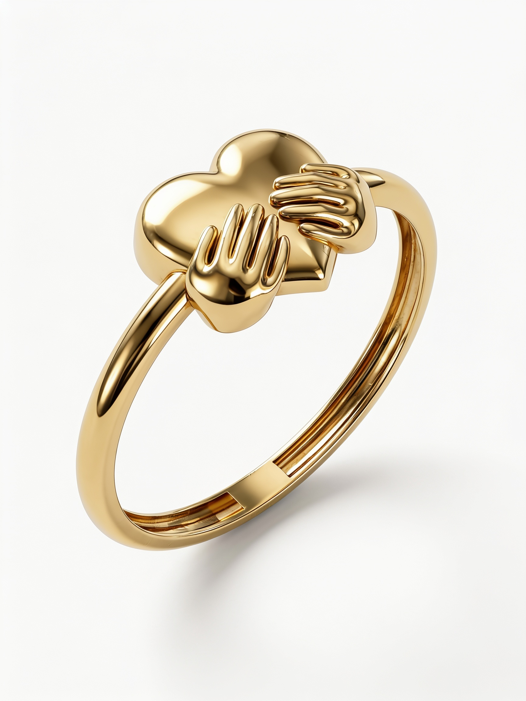 Tilted Open Heart Gold Ring