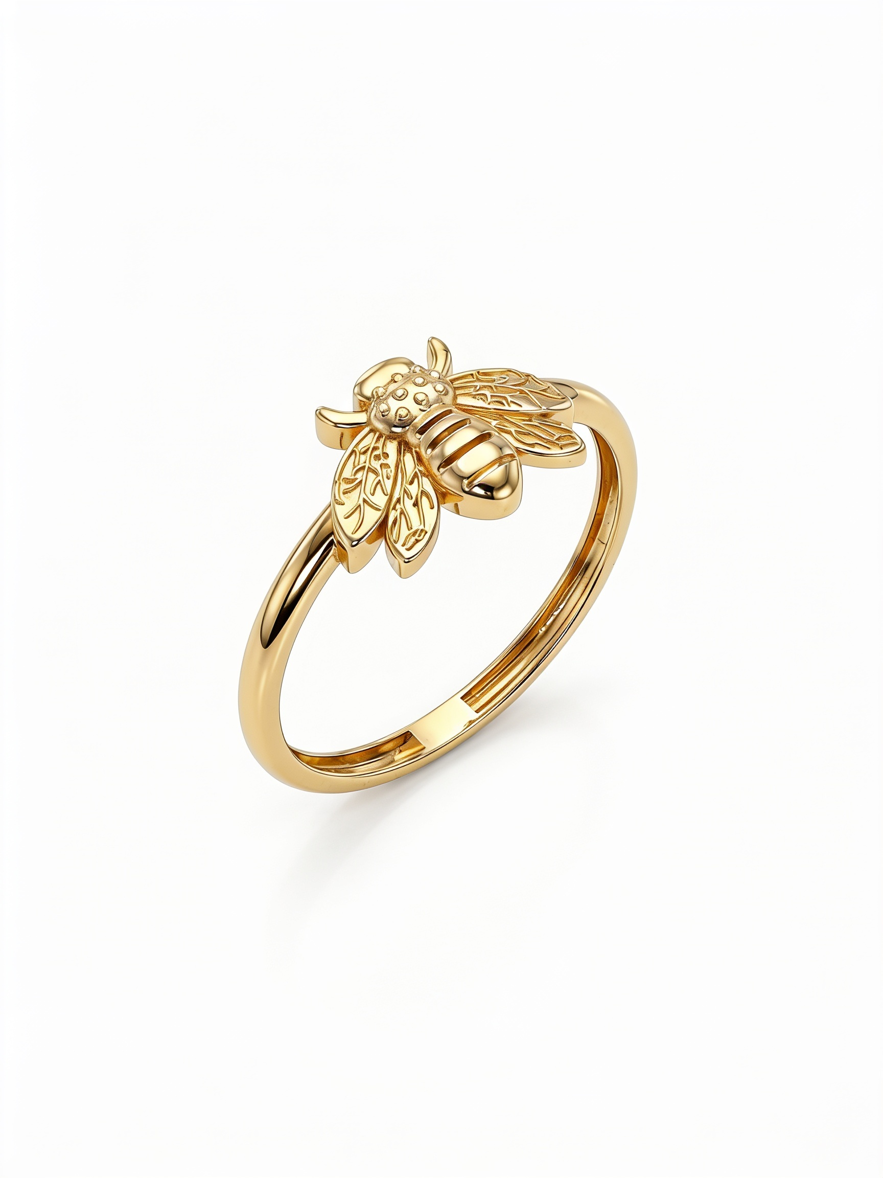 Trailing Ribbon Bow Gold Ring