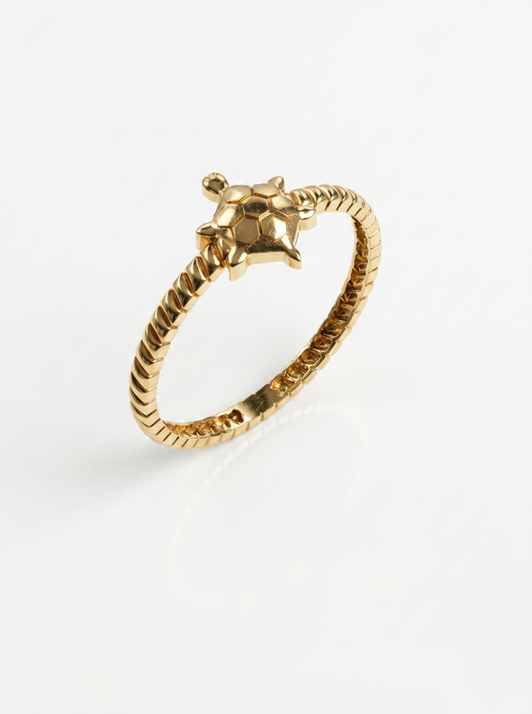 Twisted Rope Circle Gold Ring