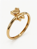 Curled Seahorse Gold Ring