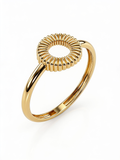 Ribbed Open Circle Gold Ring