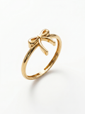 Trailing Ribbon Bow Gold Ring