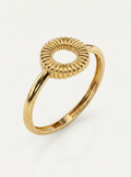 Textured Sunflower Gold Ring