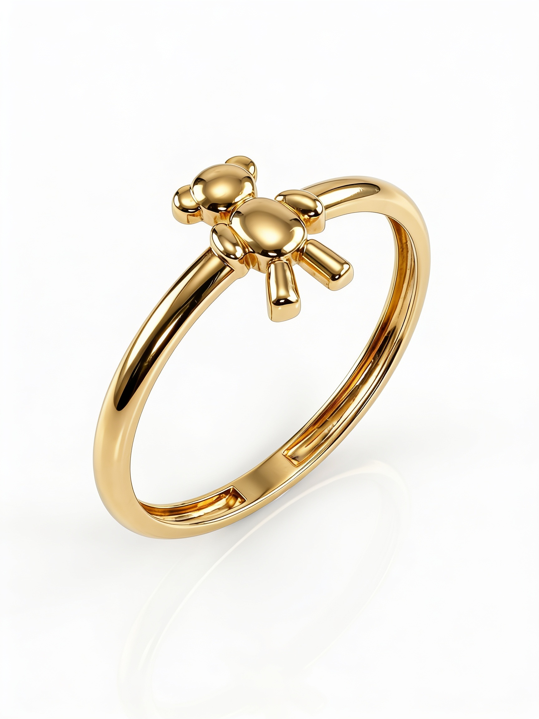 Tiny Tumbling Bear Gold Ring