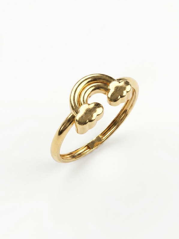Rainbow with Clouds Gold Ring