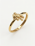 Fuzzy Teddy Bear Gold Ring