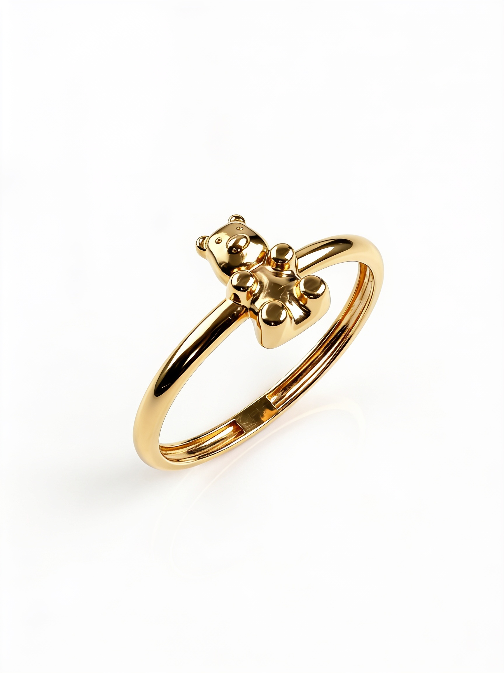 Sprawled Teddy Bear Gold Ring
