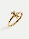Tiny Sitting Bear Gold Ring