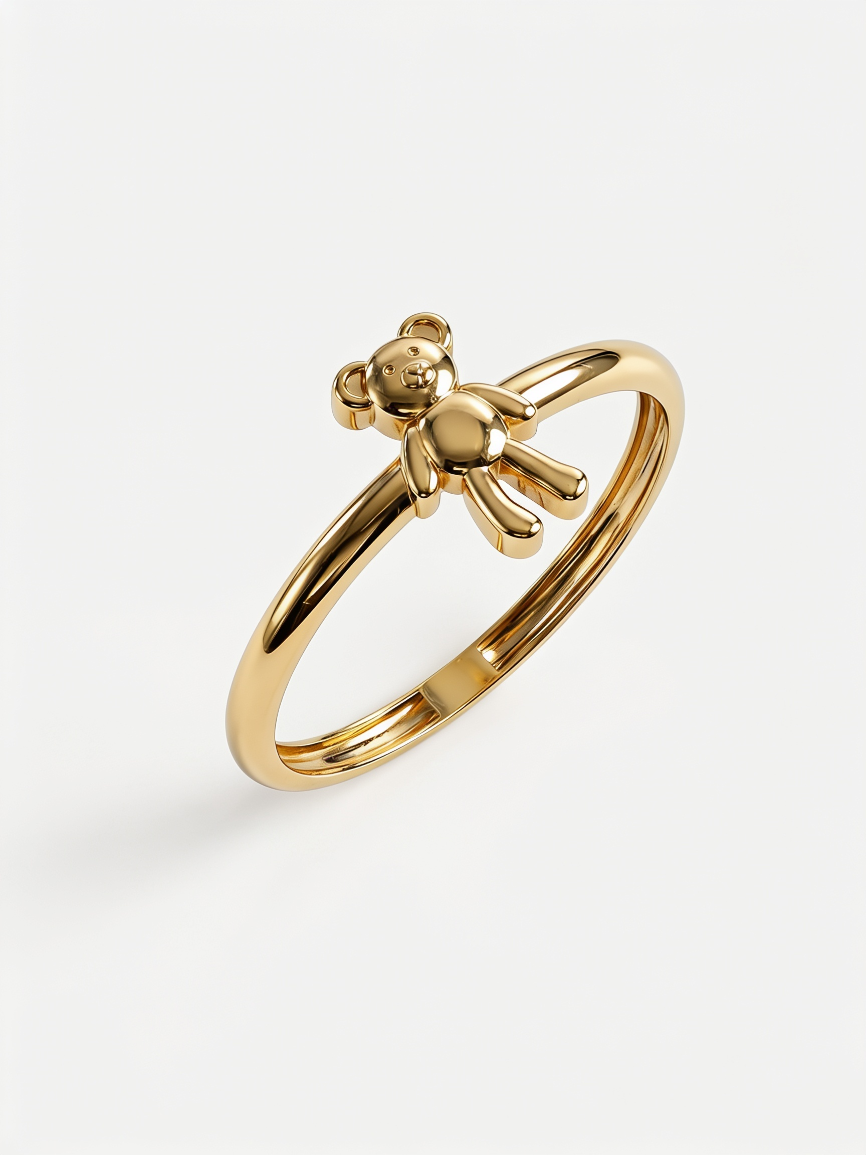 Tiny Sitting Bear Gold Ring