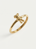 Dangling Teddy Bear Gold Ring