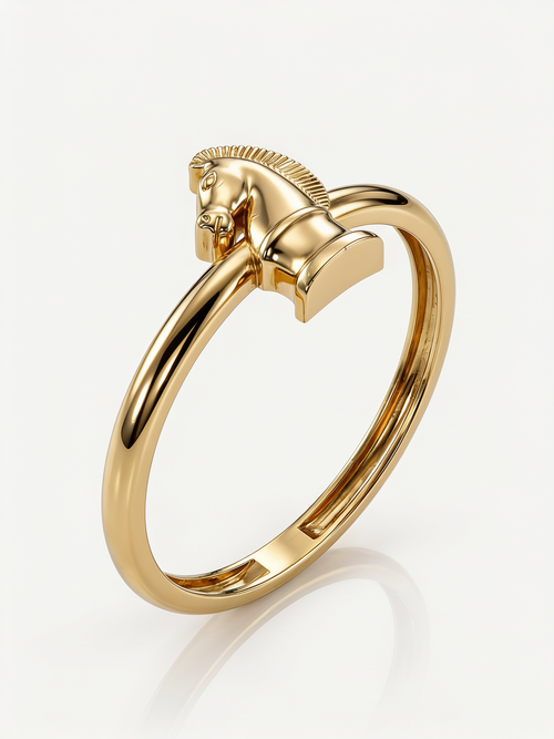 Angel Robot Gold Ring