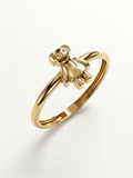 Upright Teddy Bear Gold Ring