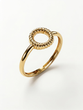 Twisted Rope Halo Gold Ring
