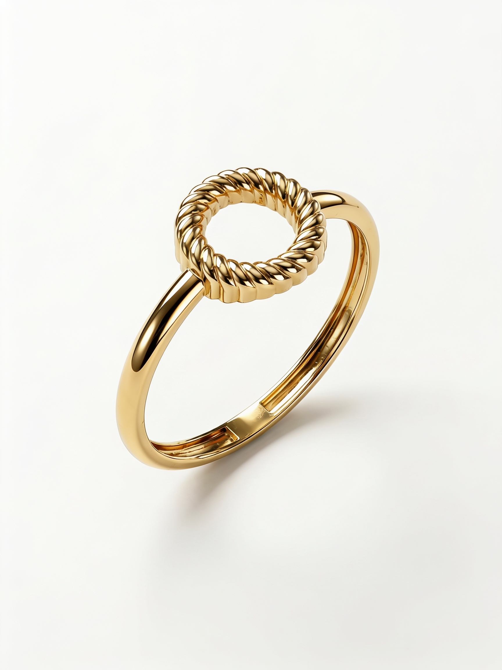 Twisted Rope Halo Gold Ring
