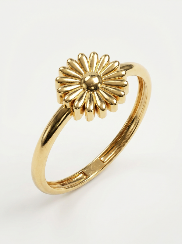 Rose Crown Skull Gold Ring (II)
