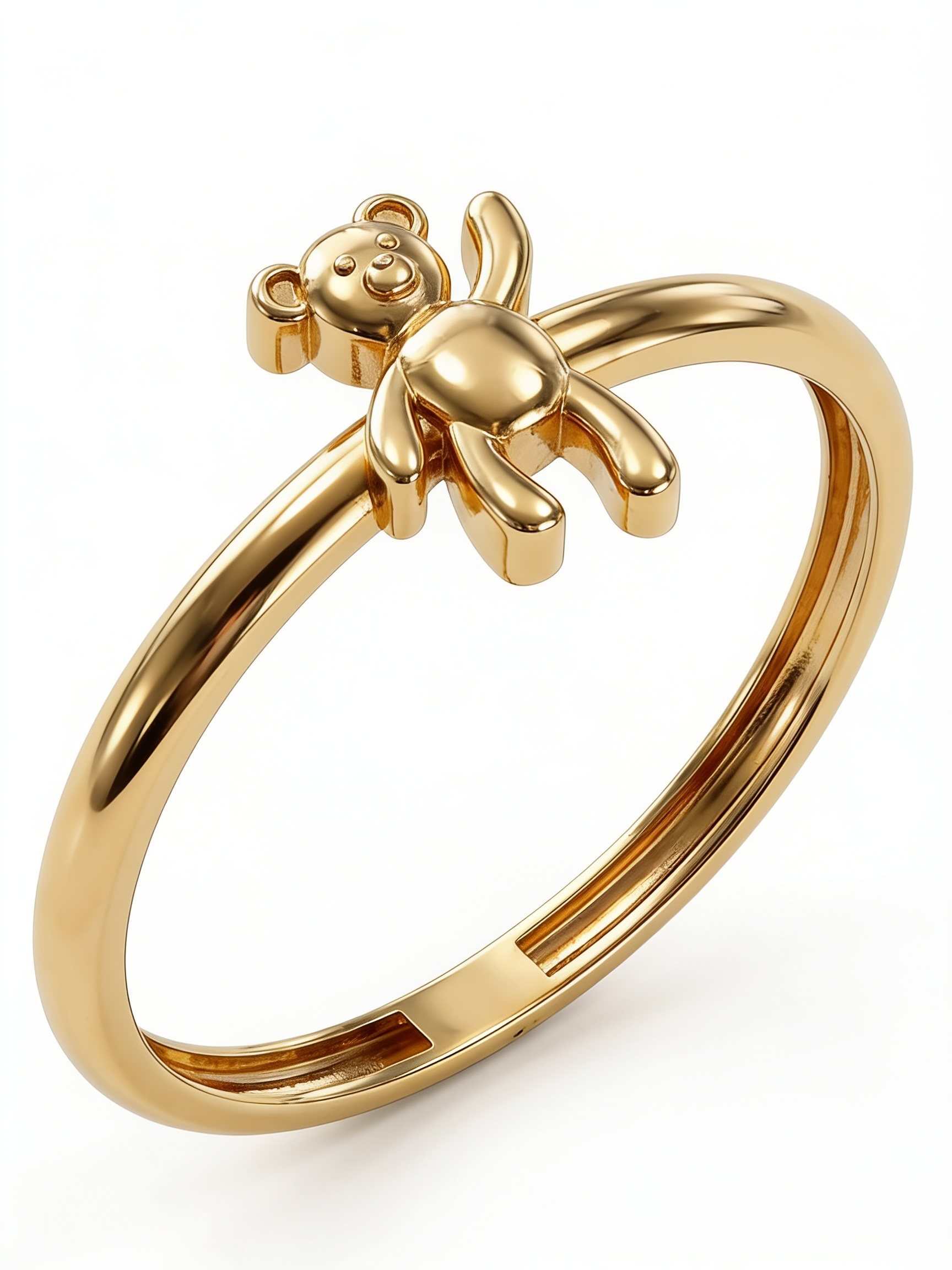 Open Arms Teddy Bear Gold Ring