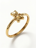 Pudgy Seated Bear Gold Ring