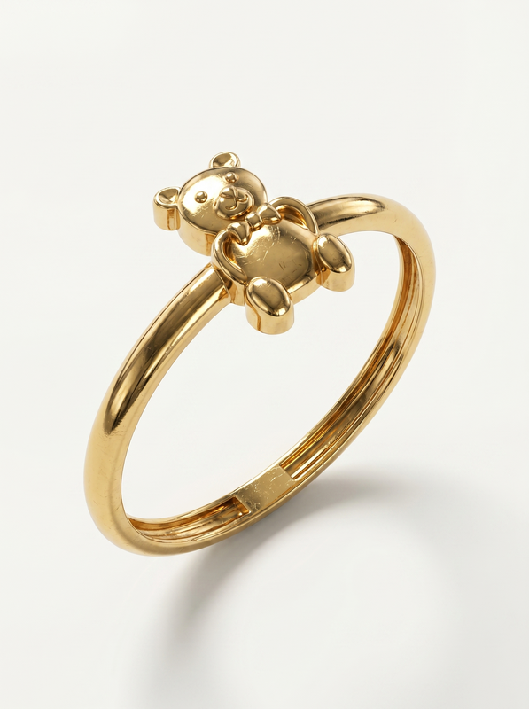 Polished Bear Gold Ring