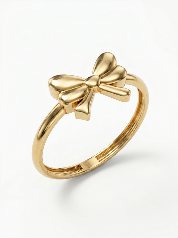 Silk Ribbon Bow Gold Ring