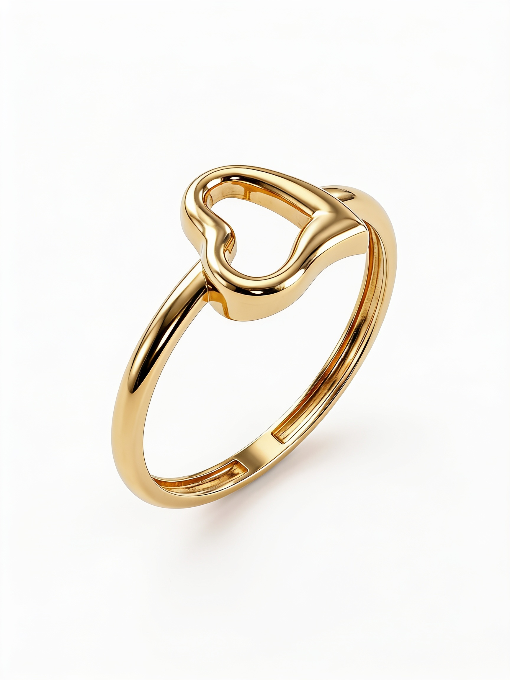 Open Heart Gold Ring