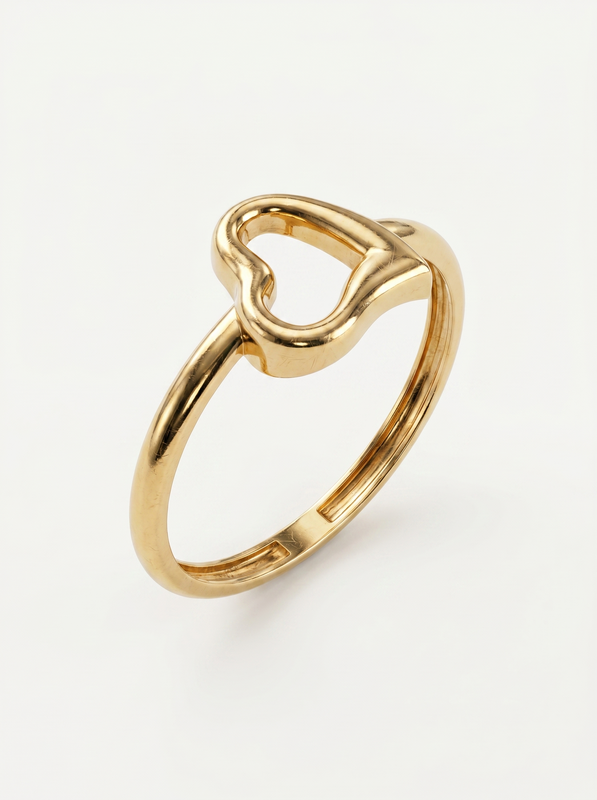 Open Heart Gold Ring