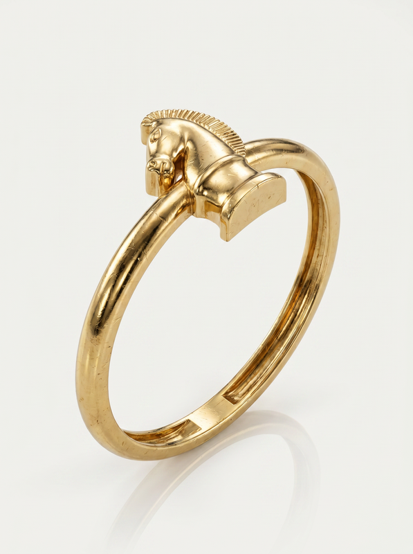 Kitty Girl Charm Gold Ring