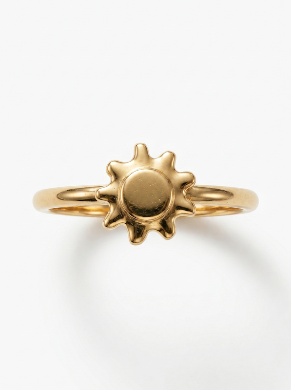 Radiant Star Gold Ring — Top View