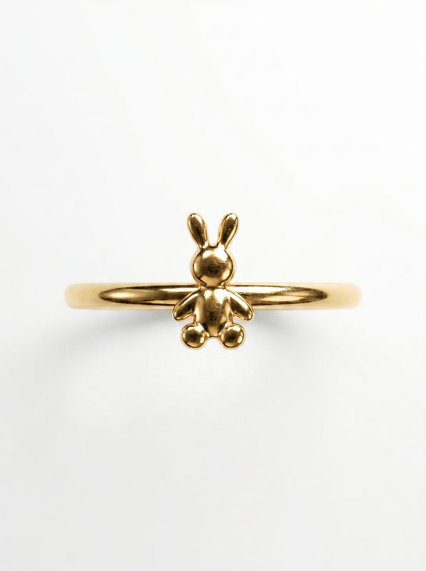 Winged Butterfly Gold Ring — Top View