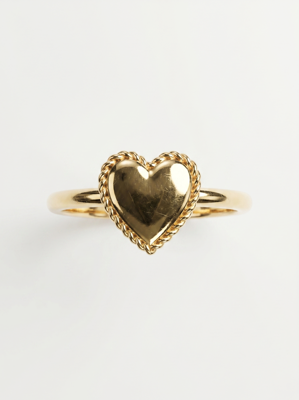 Radiant Heart Gold Ring — Top View