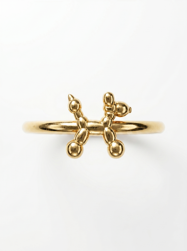 Vintage Skeleton Key Gold Ring — Top View