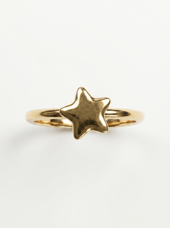 Beaded Starfish Gold Ring — Top View
