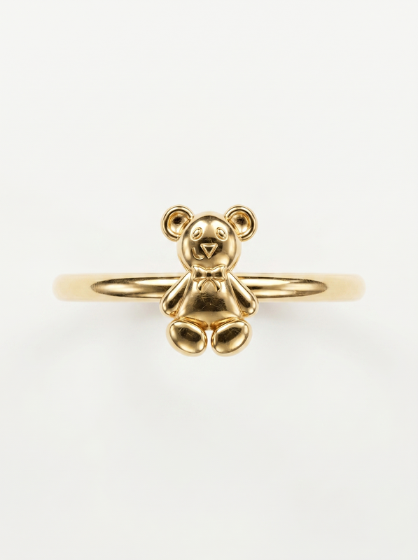 Whale Tail Gold Ring — Top View