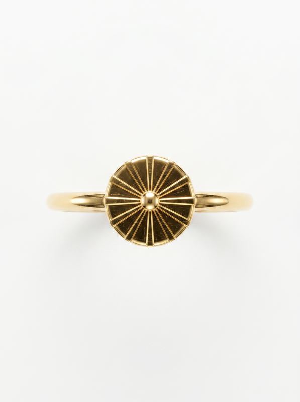 Blooming Daisy Gold Ring — Top View