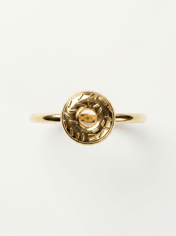 Moon Orbit Gold Ring — Top View
