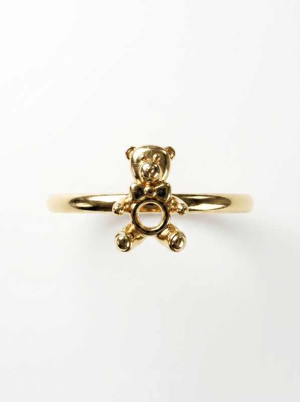 Happy Little Bear Gold Ring — Top View
