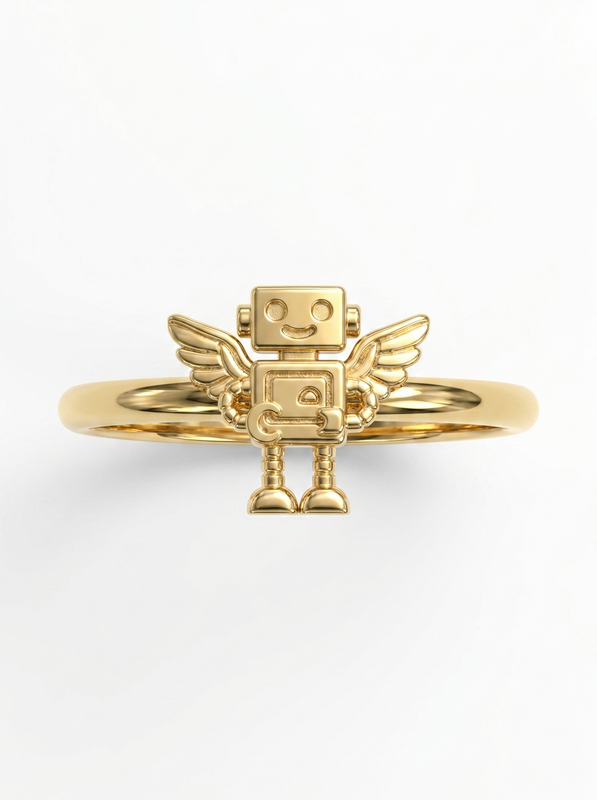 Golden Scarab Gold Ring — Top View