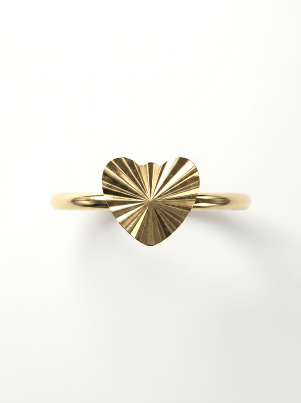 Bear with Hoop Gold Ring — Top View