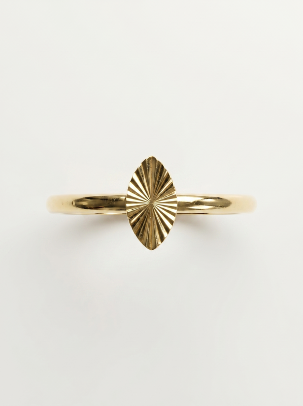 Hexagram Star Gold Ring — Top View
