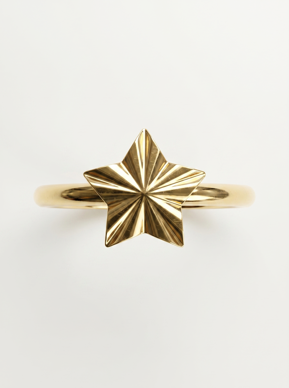 Celestial Star Gold Ring — Top View