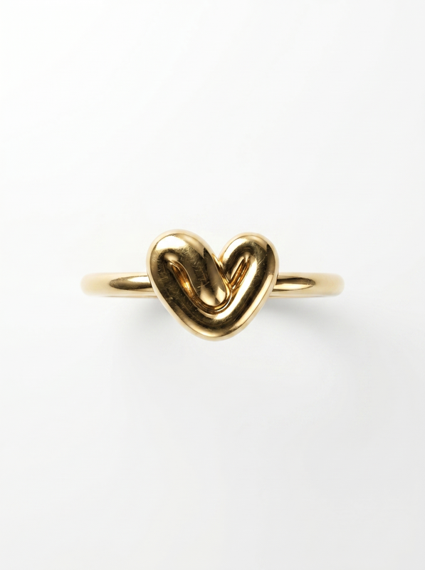 Stitched Teddy Bear Gold Ring — Top View