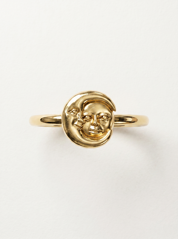 Man in the Moon Gold Ring — Top View
