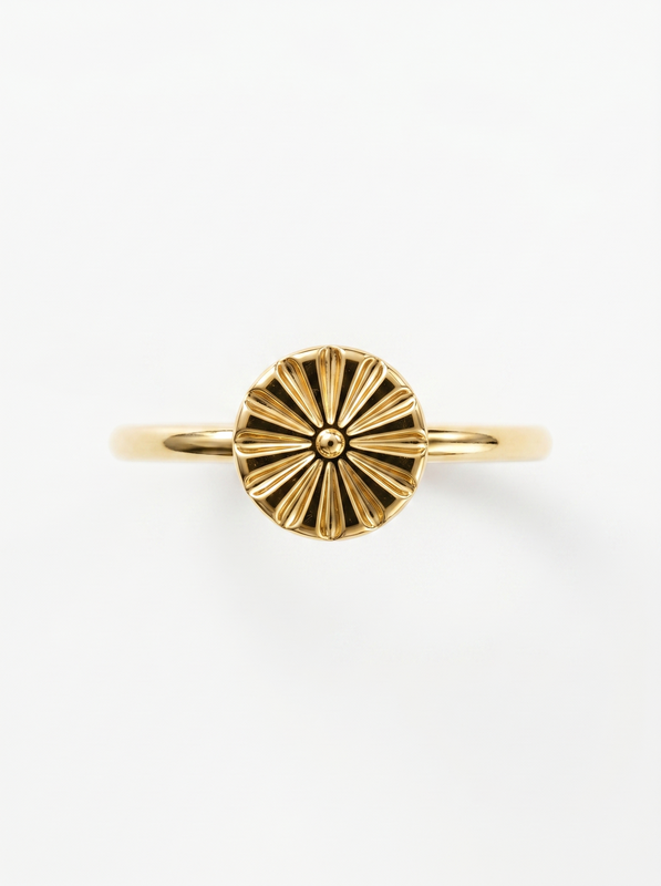 Radiant Coin Gold Ring — Top View