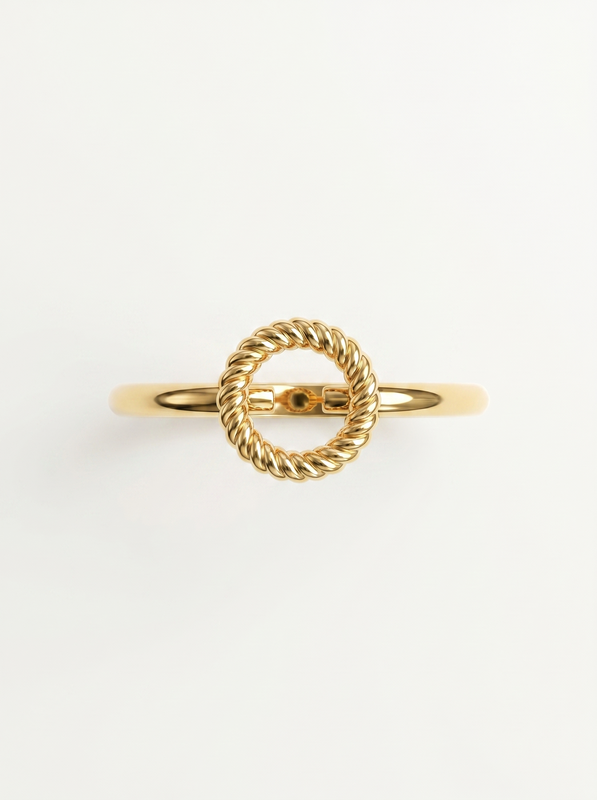 Boxing Bear Gold Ring — Top View