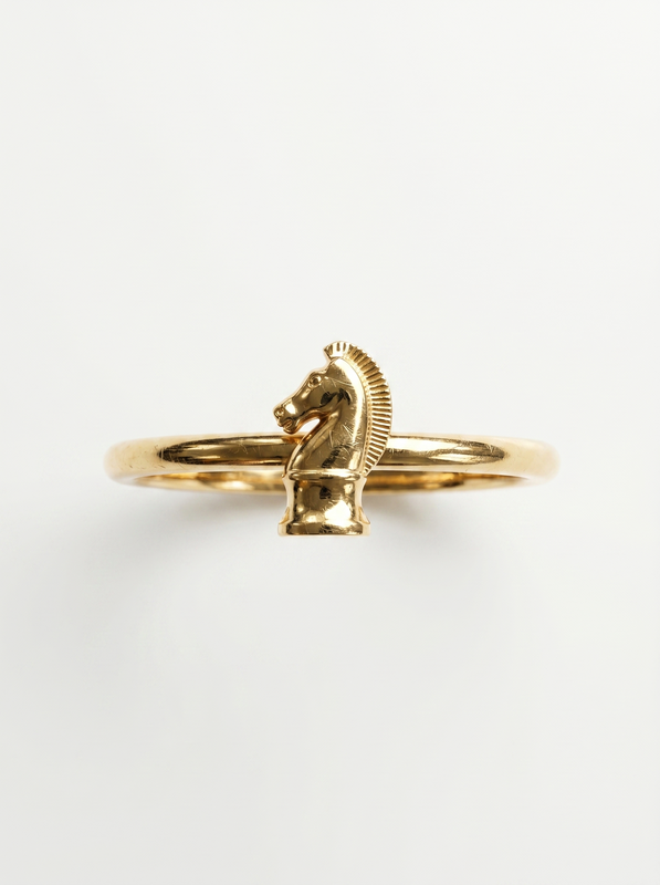 Kitty Girl Charm Gold Ring — Top View